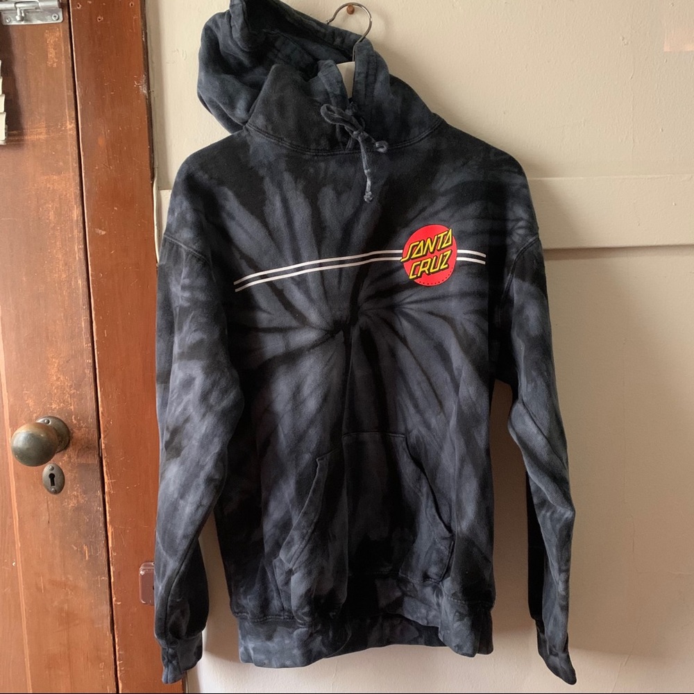 Black Tie Dyed Santa Cruz Skate Sweatshirt